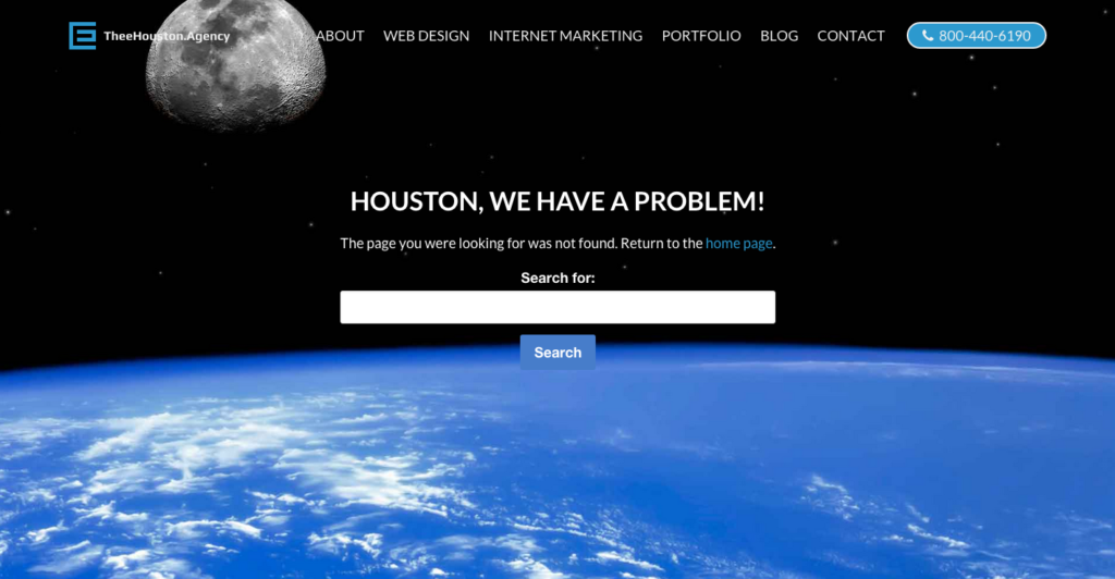 Web Design 404 Page Houston 