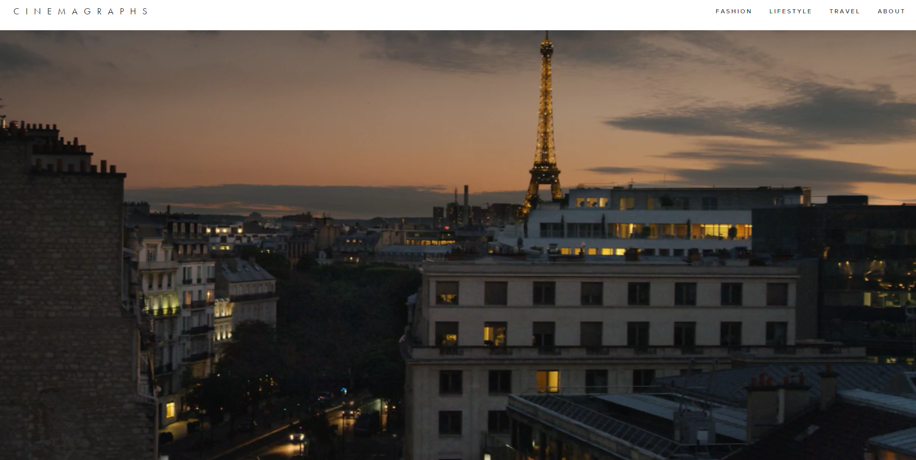 Paris Cinemagraph Web Design