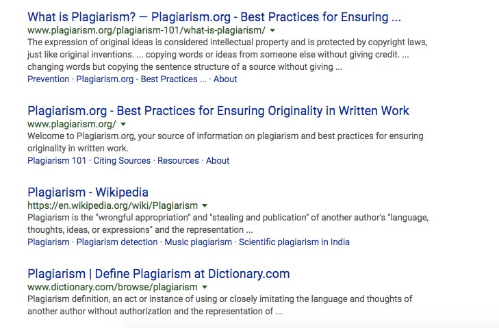 Allintitle - Plagiarism search on Google