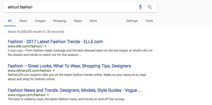 InURL - Fashion search on Google